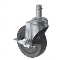 Winco 5-Inch Diameter Stem Caster with Brake for Wire Shelving