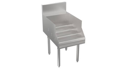 Product image #1 for Krowne Stadium Series Freestanding Stainless Steel Underbar Liquor Bottle Display Unit, 12-Bottle, 4-Step
