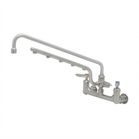 UltraRinse 8-Inch Center Wall Mount Pre-Rinse Mixing Faucet with 18-Inch Swing Nozzle and 1.5 GPM Spray Arm