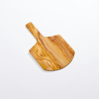 American Metalcraft 9 x 8 Inch Olive Wood Rectangular Serving Peel with Short Handle