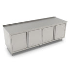 Thumbnail image #1 for John Boos 4CH6R1.5-30108 108-Inch Enclosed Stainless Steel Work Table with Cabinet Base, Hinged Doors, 16-Gauge 300 Series Top