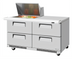 Thumbnail image #1 for Turbo Air Super Deluxe Two-Section Refrigerated Prep Table Workstation with 4 Drawers and 12-Pan Capacity