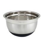Thumbnail image #2 for Winco MXRU-500 5-Quart Stainless Steel German Mixing Bowl with Black Non-Slip Silicone Base and Mirror Finish Case of 24