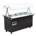 Thumbnail image #1 for Vollrath 2-Series Affordable Portable 4-Well Mobile Open-Well Hot Food Station with Buffet Breath Guard and Open Storage Base, Black, 60 Inch