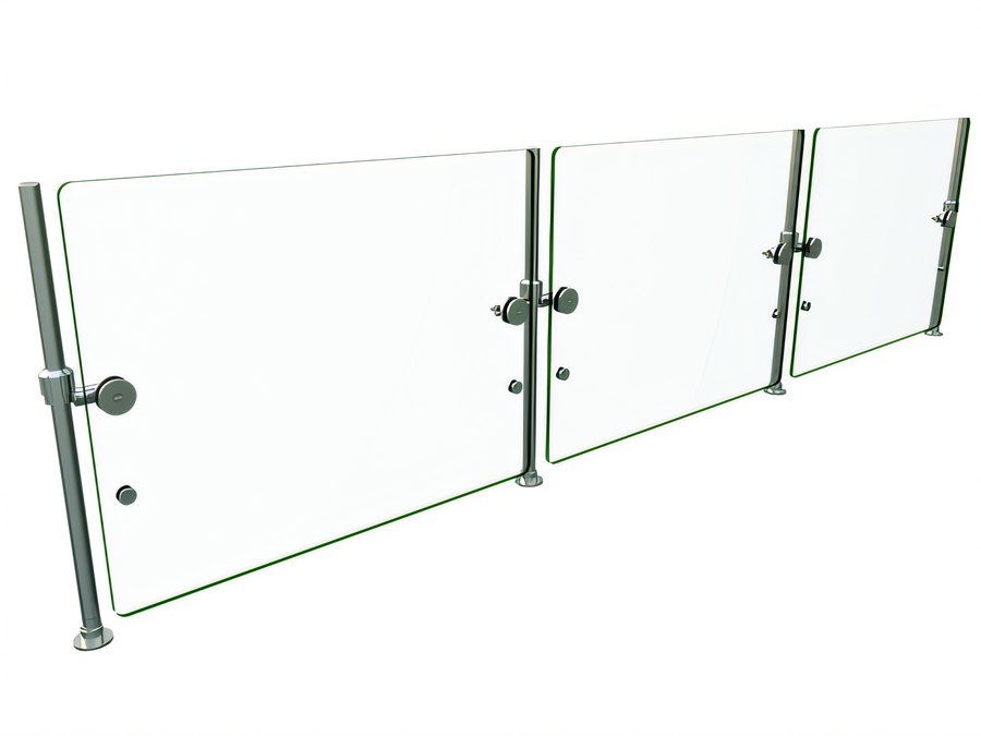 Product image #1 for Flav-R-Shield ORBIT100-96 Full-Service Pass-Over Food Shield, 3-Bay, 96-Inch Wide