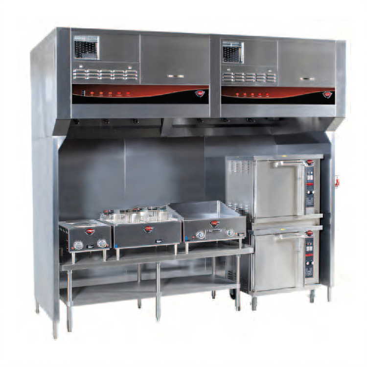 Product image #1 for Wells WVU-96SS 96-Inch Universal Ventless Hood System with Stainless Steel Stand