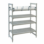 Thumbnail image #1 for Cambro Camshelving® Premium CPR1824151 Full Shelf Rail Kit, 18"W x 24"L x 4-1/4"H, Double-Level Rails, Gray Polypropylene