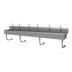 Thumbnail image #1 for Advance Tabco Multiwash 304 Stainless Steel Wall-Mounted 6-Station Hand Wash Sink with Electronic Faucets and Backsplash, 120 Inches Wide