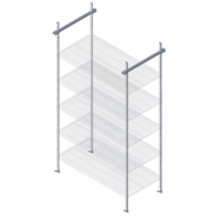 Quantum 21-Inch Intermediate Overhead Track Shelving Kit, Black Epoxy Antimicrobial Finish