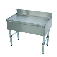 Advance Tabco Special Value Series Free-Standing Stainless Steel Underbar Drainboard, 12 x 21 x 33 Inches