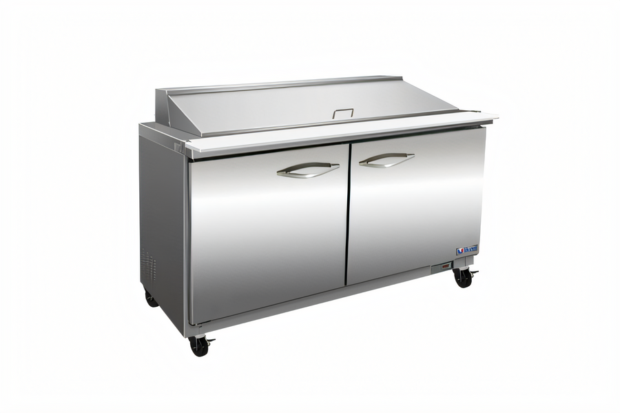 Product image #1 for IKON Refrigeration 48-Inch Mega Top Sandwich / Salad Prep Table with 2 Drawers, 1 Door, and 18 1/6-Pan Top