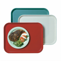 Cambro Camlite 14 x 18 Inch Rectangular Fiberglass Cafeteria Tray, Steel Blue
