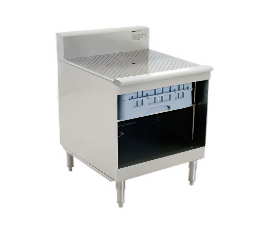 Product image #1 for Eagle Group 1800 Series Underbar Glass Rack Storage Unit with Recessed Workboard Top, 24 Inch W x 20 Inch D, 304 Stainless Steel