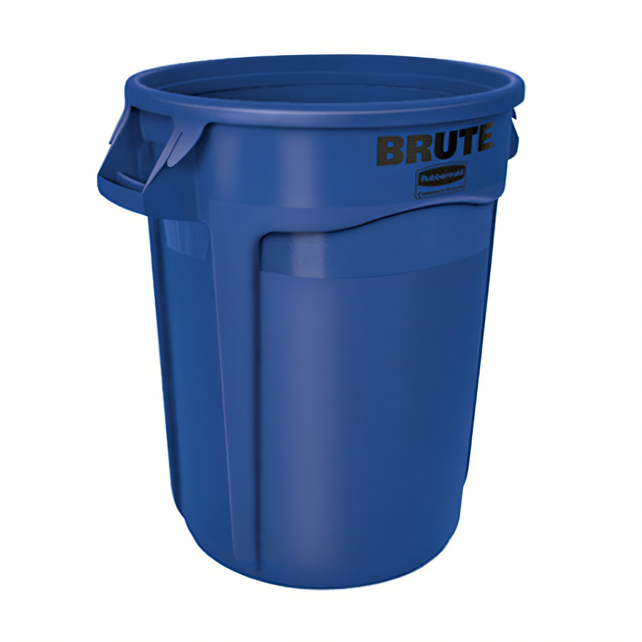 Product image #1 for Rubbermaid Commercial BRUTE ProSave 32 Gallon Round Trash Container, Blue, Without Lid