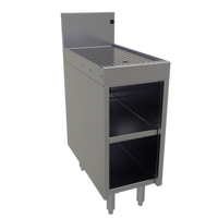 Glastender Open Front Underbar Drainboard Cabinet Base, 12 Inch x 24 Inch, Stainless Steel
