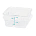Thumbnail image #1 for Winco 2 Qt Translucent Square Polypropylene Food Storage Container, Container Only