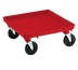 Thumbnail image #1 for Rack-Master Red Dish & Glass Rack Dolly Base, Platform Design, 21 x 21 Inches, 350 lb Capacity