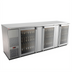 Thumbnail image #1 for Pro-Line E-Series Three-Section Stainless Steel Refrigerated Back Bar Cabinet with Glass Doors, 95-1/2 Inch
