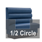 Thumbnail image #1 for ATSMFG ATS AT&S-AHC-W42-3CHHO GR6 William Half Circle Booth, single, 48" x 90" x 48" long x 42" high, 3-channel Horizontal back, removable sinuous