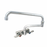 BK Resources Evolution Splash-Mounted Pre-Rinse Faucet with 18-Inch Double Joint Swing Spout, 4-Inch Centers