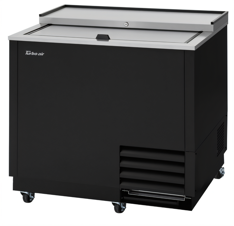 Product image #1 for Turbo Air Super Deluxe 36-3/4-Inch Wide Glass Chiller & Froster, 9.74 Cu. Ft., Self-Contained, Side-Mount, Top Sliding Lid