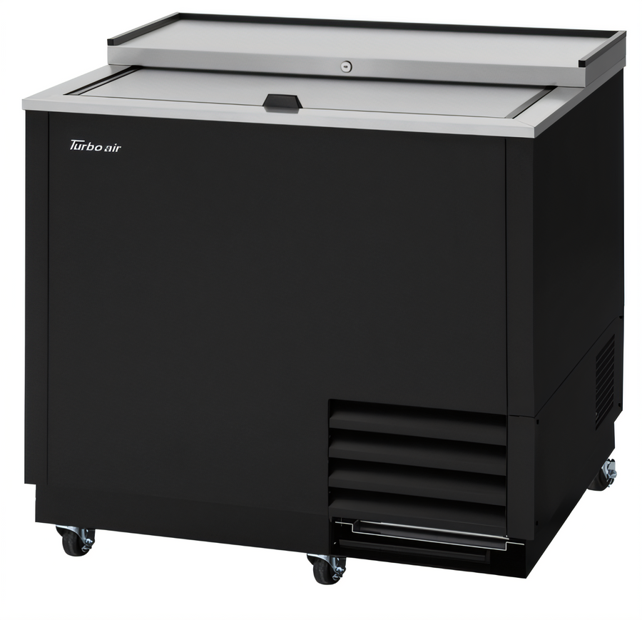 Product image #1 for Turbo Air Super Deluxe 36-3/4-Inch Wide Glass Chiller & Froster, 9.74 Cu. Ft., Self-Contained, Side-Mount, Top Sliding Lid