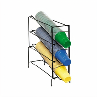 Dispense-Rite Adjustable 3-Section Countertop Wire Cup Dispenser Rack