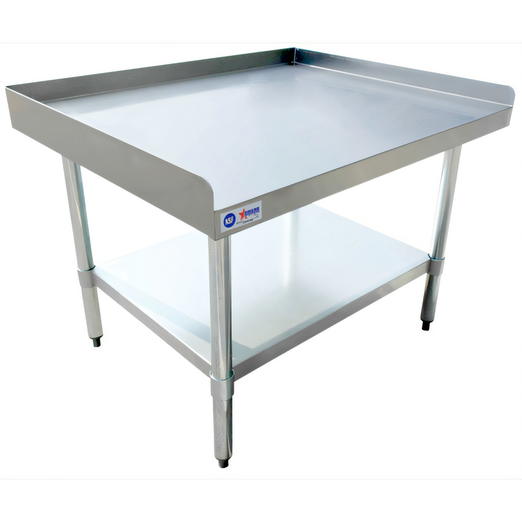 Product image #1 for Omcan Stainless Steel Equipment Stand with Undershelf and 2-Inch Upturn, 36 x 30 Inches