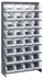 Thumbnail image #1 for Quantum Sloped Single-Sided Pick Rack with 8 Shelves and 32 Clear Bins