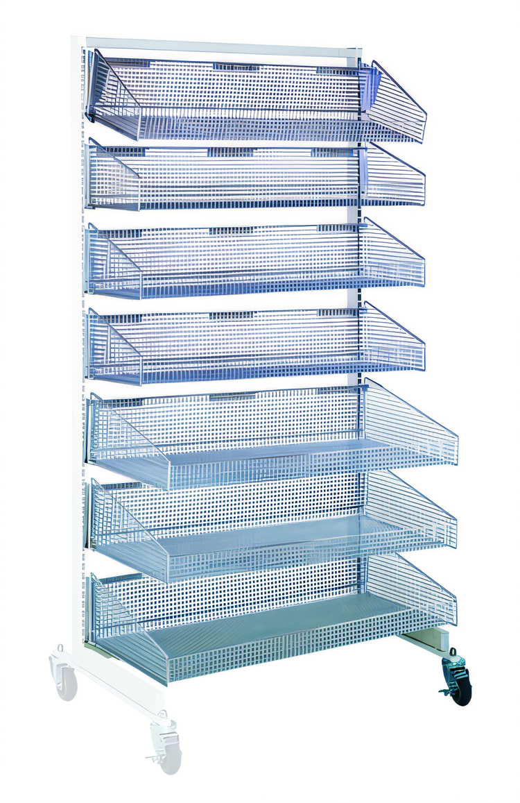 Product image #1 for Quantum Mobile Single-Sided Partition Wall Add-On Unit with 7 Baskets, 36 x 26 x 74 Inches