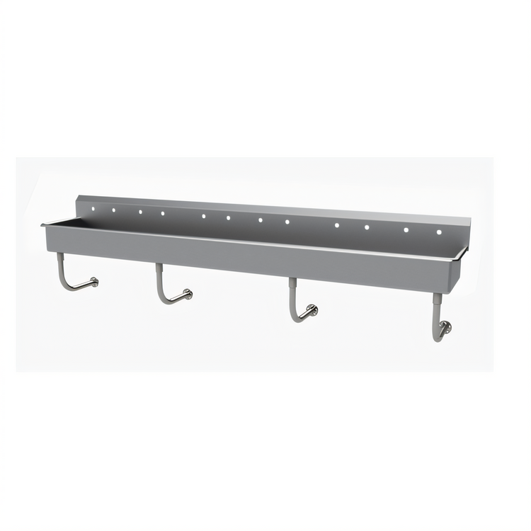Product image #1 for Advance Tabco FS-WM-120 Wall-Mounted Multiwash Hand Sink, 120-Inch Wide, 14-Gauge 304 Stainless Steel