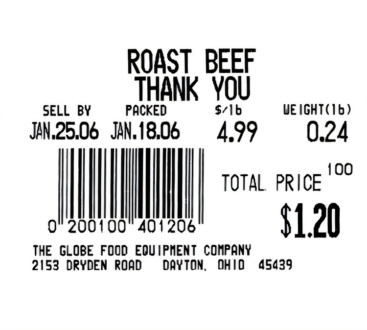 Product image #1 for Globe E10 Food Scale Labels for GSP30 Old Model, 2.36 x 1.18 Inch Rolls