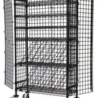 Thumbnail image #1 for Quantum M1448-69MIXSECBK Mobile Security Wine Rack, Mixed Wine Storage, 48"W x 18"D x 69"H, Black Epoxy Finish