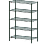 Thumbnail image #1 for Metro Super Erecta 5A337K3 Stationary Wire Shelving Starter Unit, 36W x 18D x 74H, 5 Shelves, Green Epoxy Finish