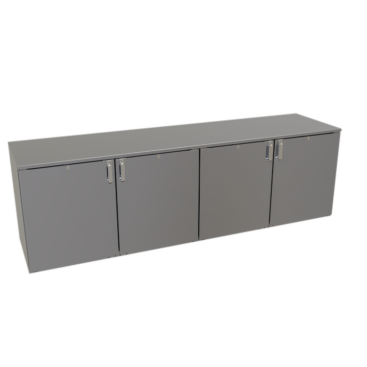 Product image #1 for Glastender C1RL96 One-Zone Remote Low-Profile Back Bar Cooler, 96 Inch, 4-Door