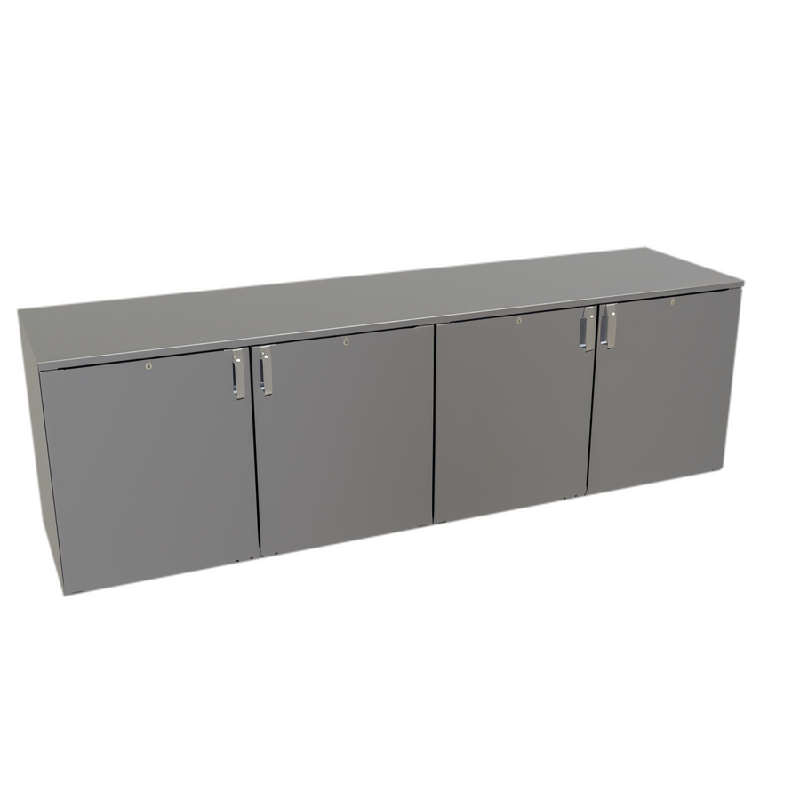 Product image #1 for Glastender C1RL96 One-Zone Remote Low-Profile Back Bar Cooler, 96 Inch, 4-Door