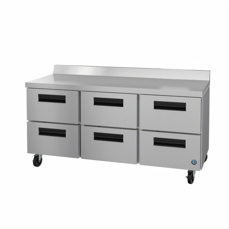 Product image #1 for Hoshizaki Steelheart 72-Inch Three-Section Worktop Refrigerator with 6 Drawers