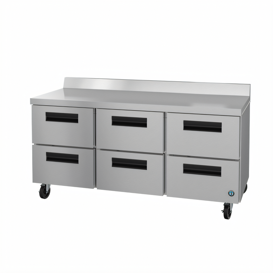 Product image #1 for Hoshizaki Steelheart 72-Inch Three-Section Worktop Refrigerator with 6 Drawers