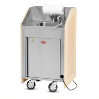 24.75-Inch Wide Self-Contained Mobile Hand Washing System with Touchless Faucet and Soap Dispenser