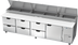 Thumbnail image #1 for Beverage Air DPD119HC-6 119-Inch Pizza Top Refrigerated Prep Table with 6 Drawers and 1 Door