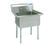 Thumbnail image #1 for One-Compartment Stainless Steel Sink with 18 x 24 x 14-Inch Bowl, 9-Inch Backsplash, and Galvanized Legs
