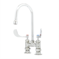 T&S Brass B-0328-CR Deck-Mount Bar Faucet, 4 in. Centers, Gooseneck Spout, 2.2 GPM