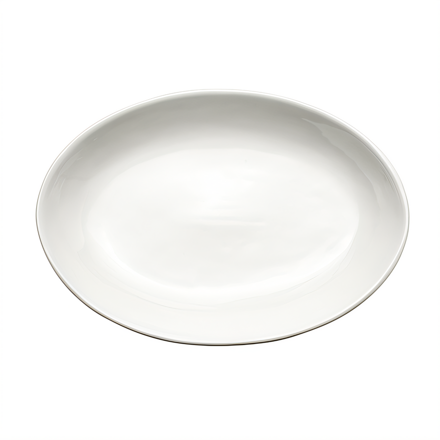 Product image #1 for Winco Specialty Deep Oval Porcelain Platter, 19 x 13-3/4 x 2-1/4 Inches, White