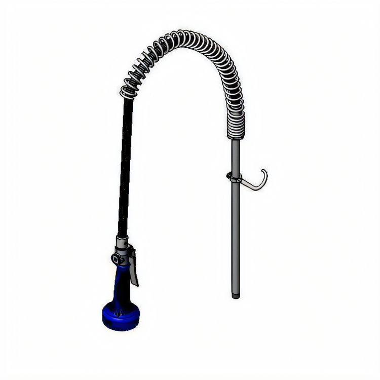 Product image #1 for T&S Brass B-0133-08C-LB Low-Flow Pre-Rinse Unit with 44-Inch Hose, 18-Inch Riser, and JeTSpray Valve, Less Base Faucet