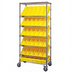 Thumbnail image #1 for Quantum Mobile Wire Shelving Bin Storage Unit with 30 Bins, 36 x 18 x 74 Inches
