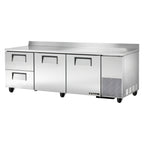 Thumbnail image #1 for True Mfg. - General Foodservice TWT-93D-2-HC 93.25-Inch Three-Section Deep Worktop Refrigerator, 2 Doors and 2 Drawers