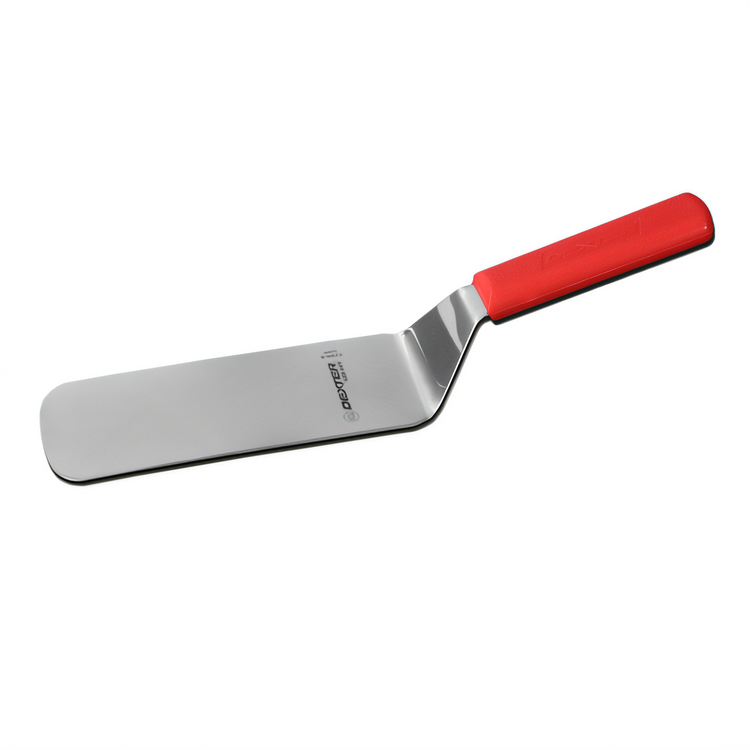 Product image #1 for Dexter-Russell Sani-Safe 8-Inch x 3-Inch Stainless Steel Offset Cake Turner with Red Polypropylene Handle