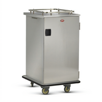 FWE Mobile Non-Insulated Patient Tray Cart, Stainless Steel, 14-Tray Capacity