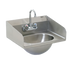 Thumbnail image #1 for Eagle Group Wall-Mount 304 Stainless Steel Hand Sink with Faucet, Basket Drain, and Side Splashes