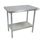 Thumbnail image #1 for BK Resources CVT-7230 72 x 30 x 34-3/4-Inch Stainless Steel Work Table, 16-Gauge 304 Top, Adjustable Undershelf, Flat Top